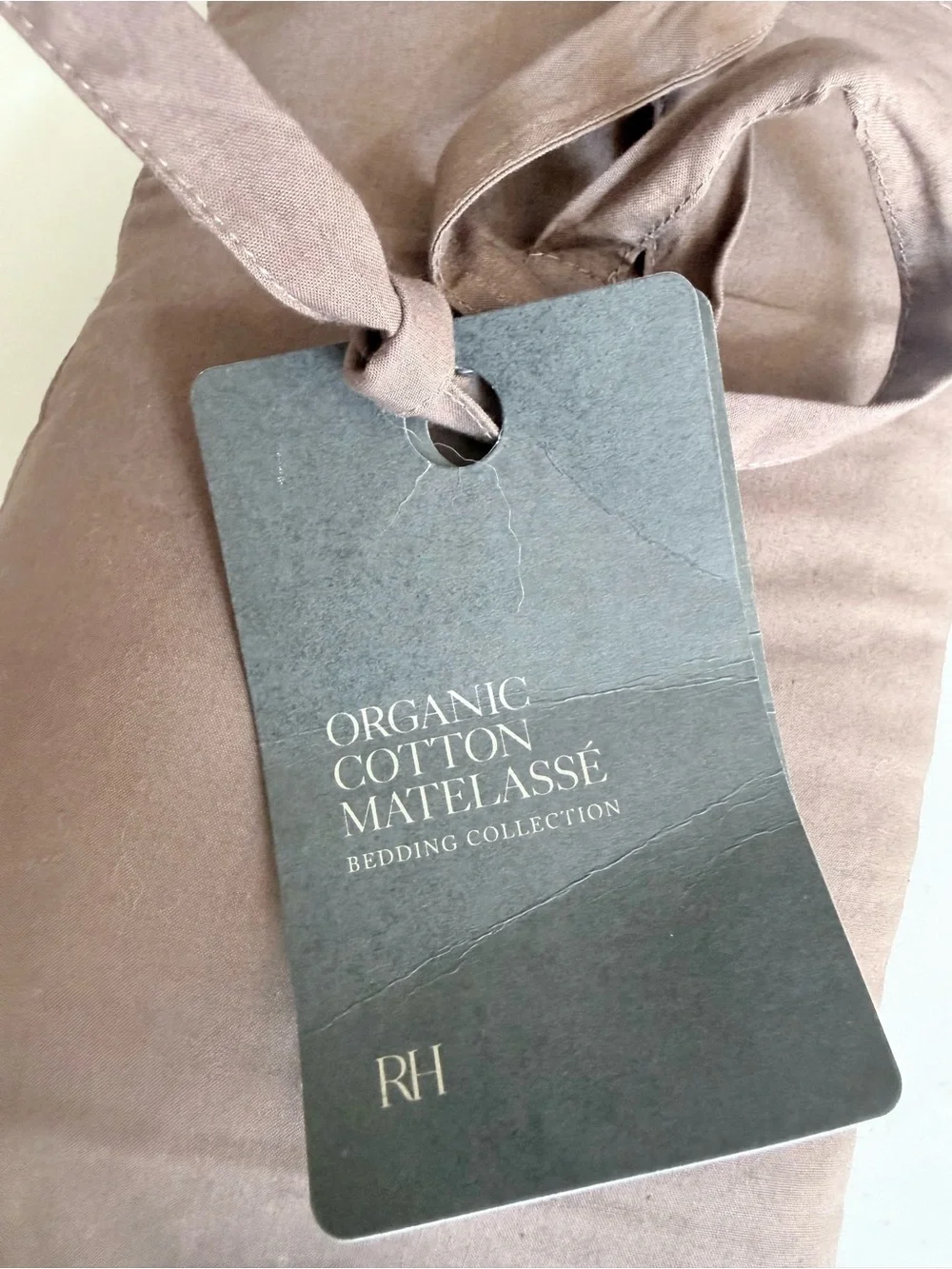 RH Euro Sham Organic Cotton Matelassé in Mochaccino brown NEW